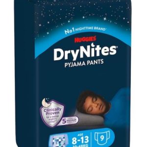 Scutece chilotel pentru noapte Huggies DryNites 8-13 yrs, Boy, 30-48 kg, 9 buc