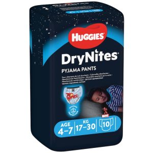 Scutece chilotel pentru noapte Huggies DryNites 4-7 yrs, Boy, 17-30 kg, 10 buc