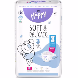 Scutece Happy Soft&Delicate Midi, Marimea 3, 70 buc