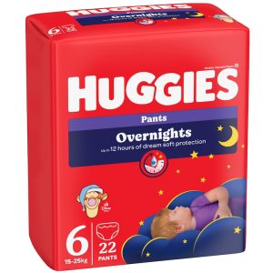 Scutece chilotel de noapte Huggies Overnights, 6, 15-25 kg, 22 buc