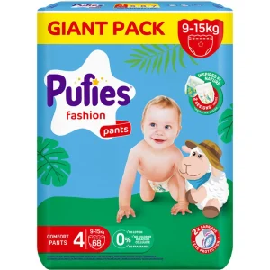 Scutece Chilotel Pufies Fashion & Nature Giant Pack, marimea 4, 9-15 kg, 68 bucati
