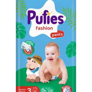 Scutece chilotel Pufies Fashion, marimea 3 Midi, 50 bucati, 6-11 kg, pachet Maxi