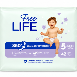 Scutece Free Life Junior Mărimea 5, 11–16 kg, 42 buc