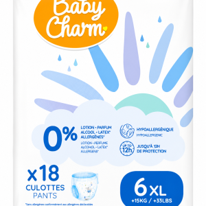 Scutece tip chiloțel Baby Charm Pants XL Mărimea 6, 15+ kg, 18 buc