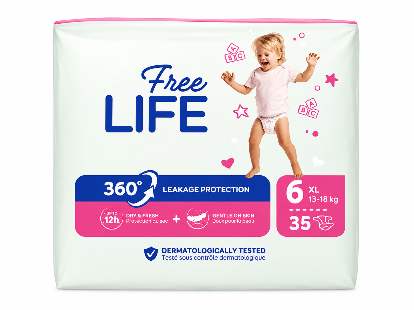 Scutece Free Life XL Mărimea 6, 13–18 kg, 35 buc