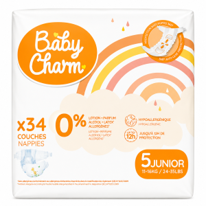Scutece Baby Charm Junior Mărimea 5, 11–16 kg, 34 buc